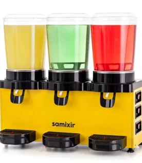 Samixir MMM30.AY Panaromik Triple Soğuk İçecek Dispenseri, 10 L+10 L+10 L, Sarı, Analog