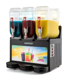 Samixir SLUSH36.BA Allure Triple Ice Slush Granita Milkshake ve Soğuk Meyve Suyu Dispenseri, 12+12+12 L, Siyah
