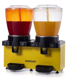 Samixir SS44.AY Panaromik Analog Twin Soğuk İçecek Dispenseri, 22+22 L, Fıskiyeli, Sarı