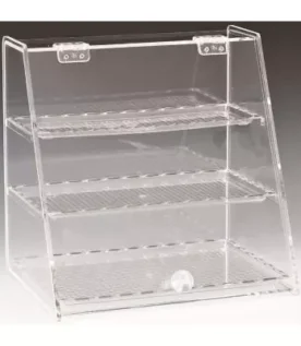 Zicco 3 Katlı Akrilik Kapaklı Polikarbonat Tepsili Çikolata Teşhir 25x34x34 Cm ZCP 340