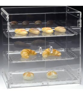 Zicco 3 Katlı Kapaklı Polikarbonat Tepsili Teşhir Standı 45x31x46 Cm ZCP 263